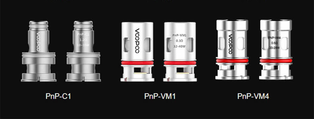 Випарники VooPoo PnP: PnP-C1 із керамікою для чистого смаку, PnP-VM1 і VM4 із Mesh Coil для потужної пари і яскравого смаку. Підходять для POD-модів серії Drag і Vinci, забезпечують гнучкість між MTL і DTL парінням